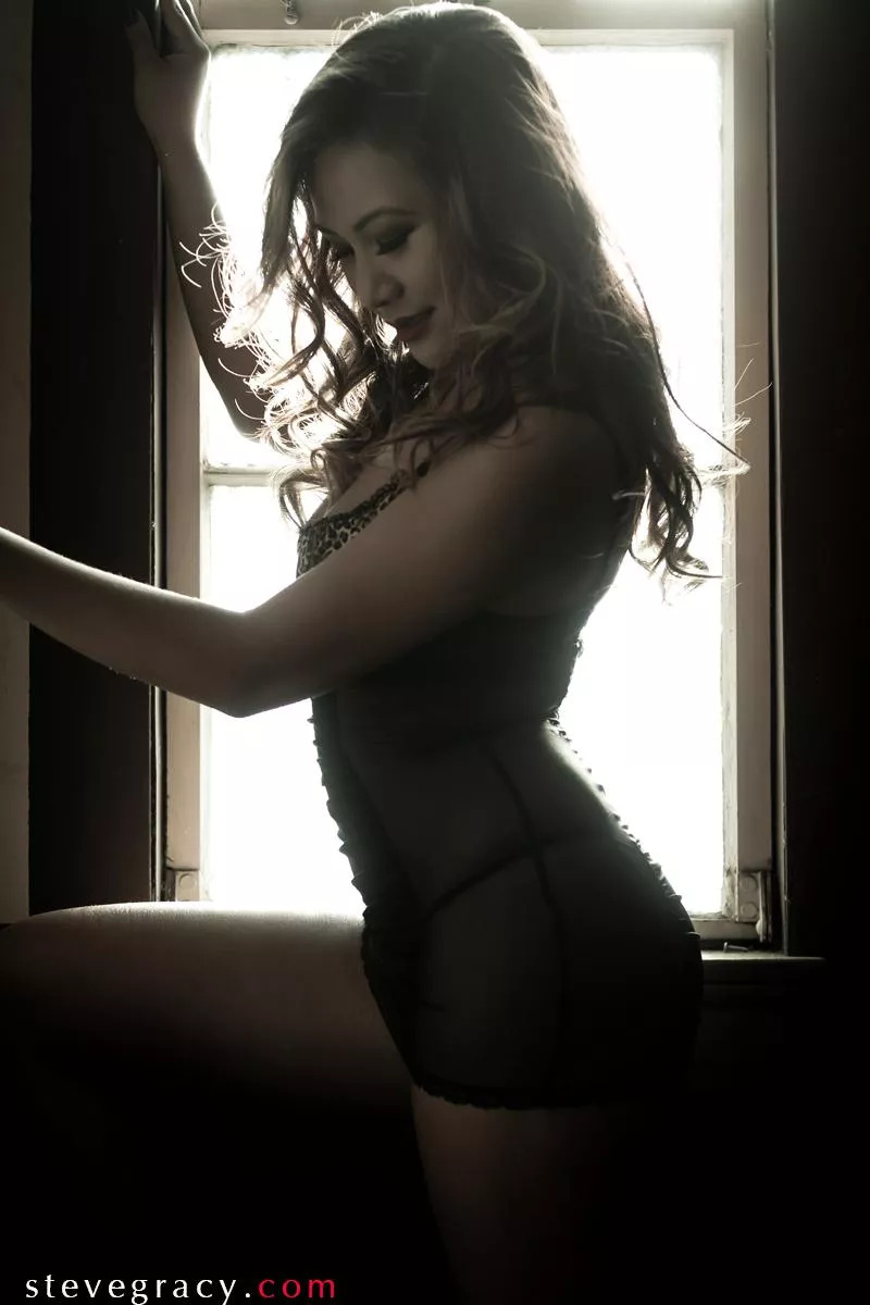 Angela in the window