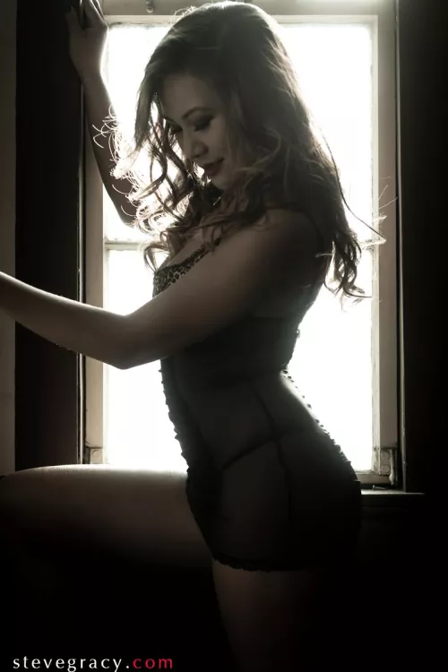 Angela in the window