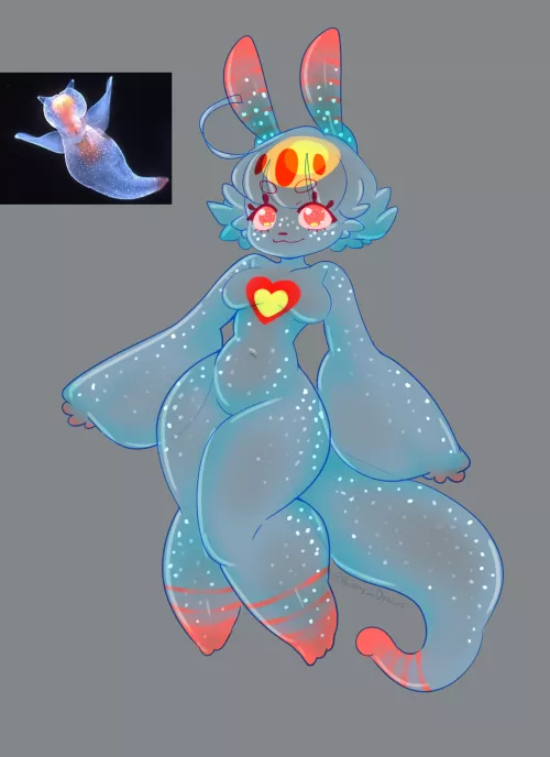 (Art by me) Finished Angel, the sea angel/sea slug! What do you think of deep sea furries?