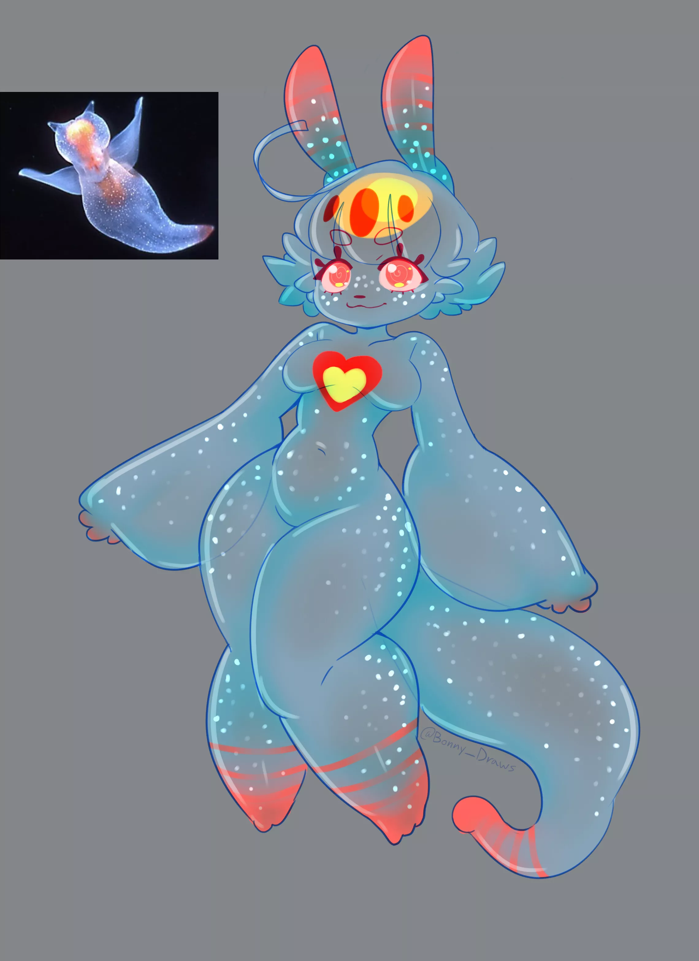(Art by me) Finished Angel, the sea angel/sea slug! What do you think of deep sea furries?