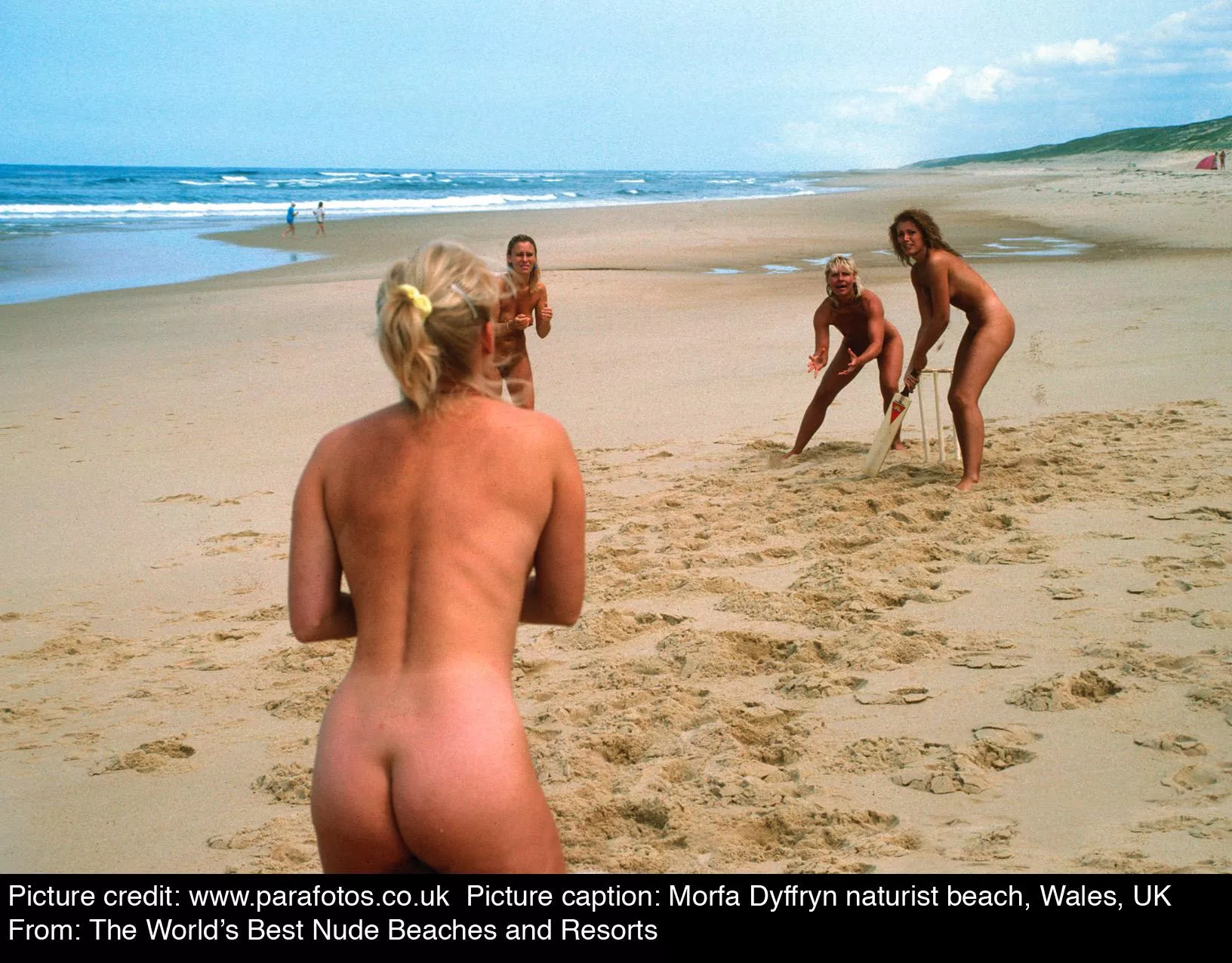 Cricket at Morfa Dyffryn naturist beach, Wales, UK.