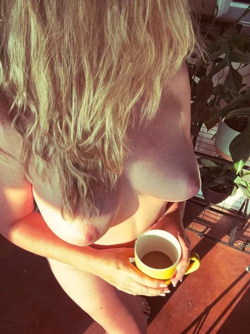 Enjoying some sunshine and coffee…