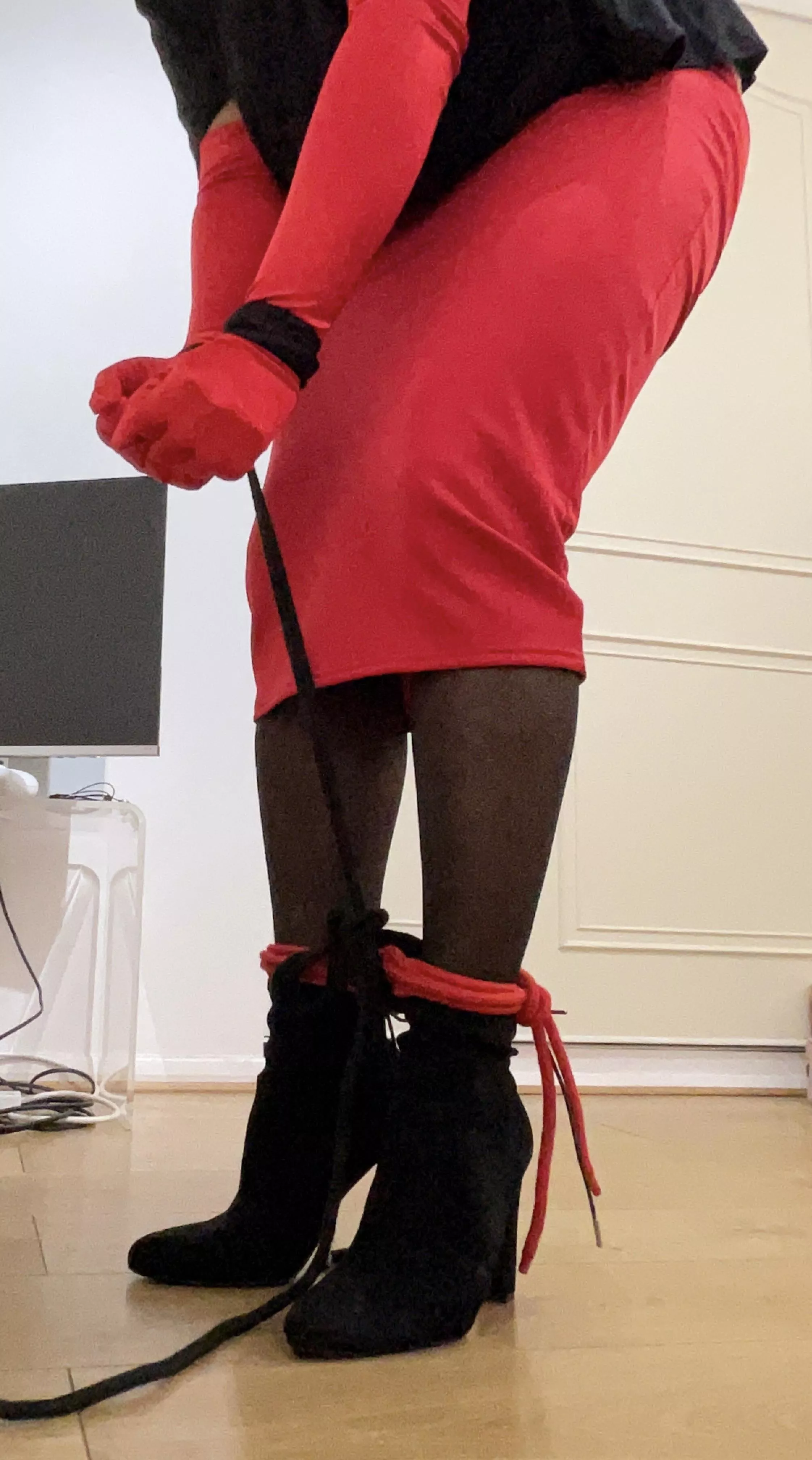 Forced to bend down #self-bondage #dressup