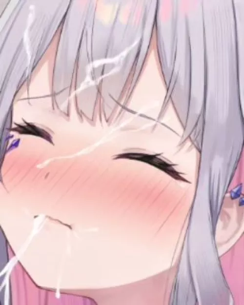 LF Color Source 1girl, Koseki Bijou, closed eyes, closed mouth, blushing, cum, white hair