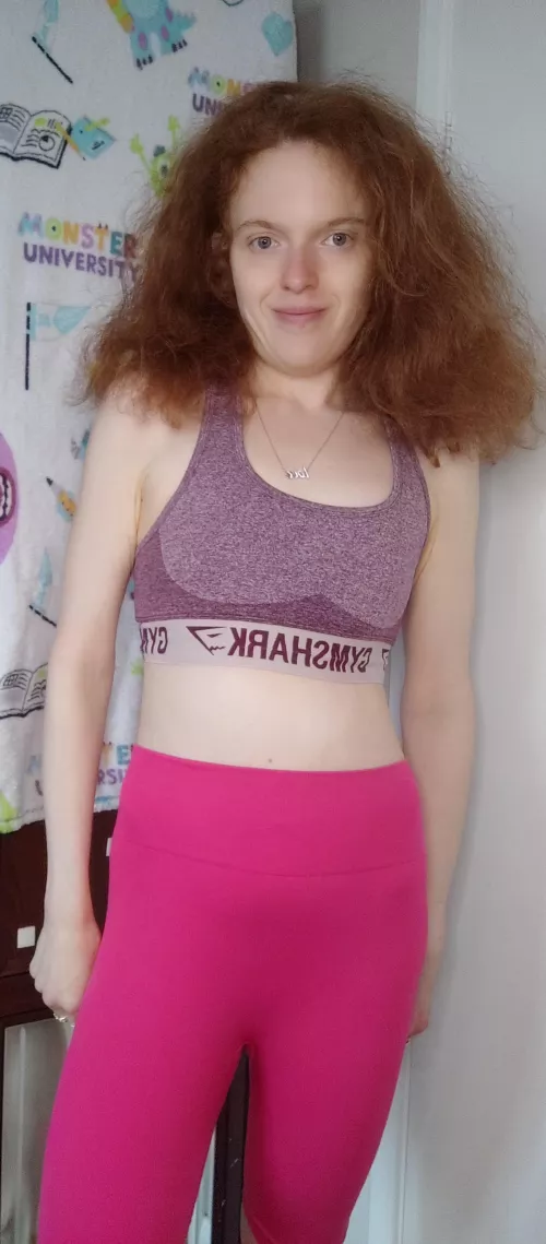 Smiling because I'm going to the gym!