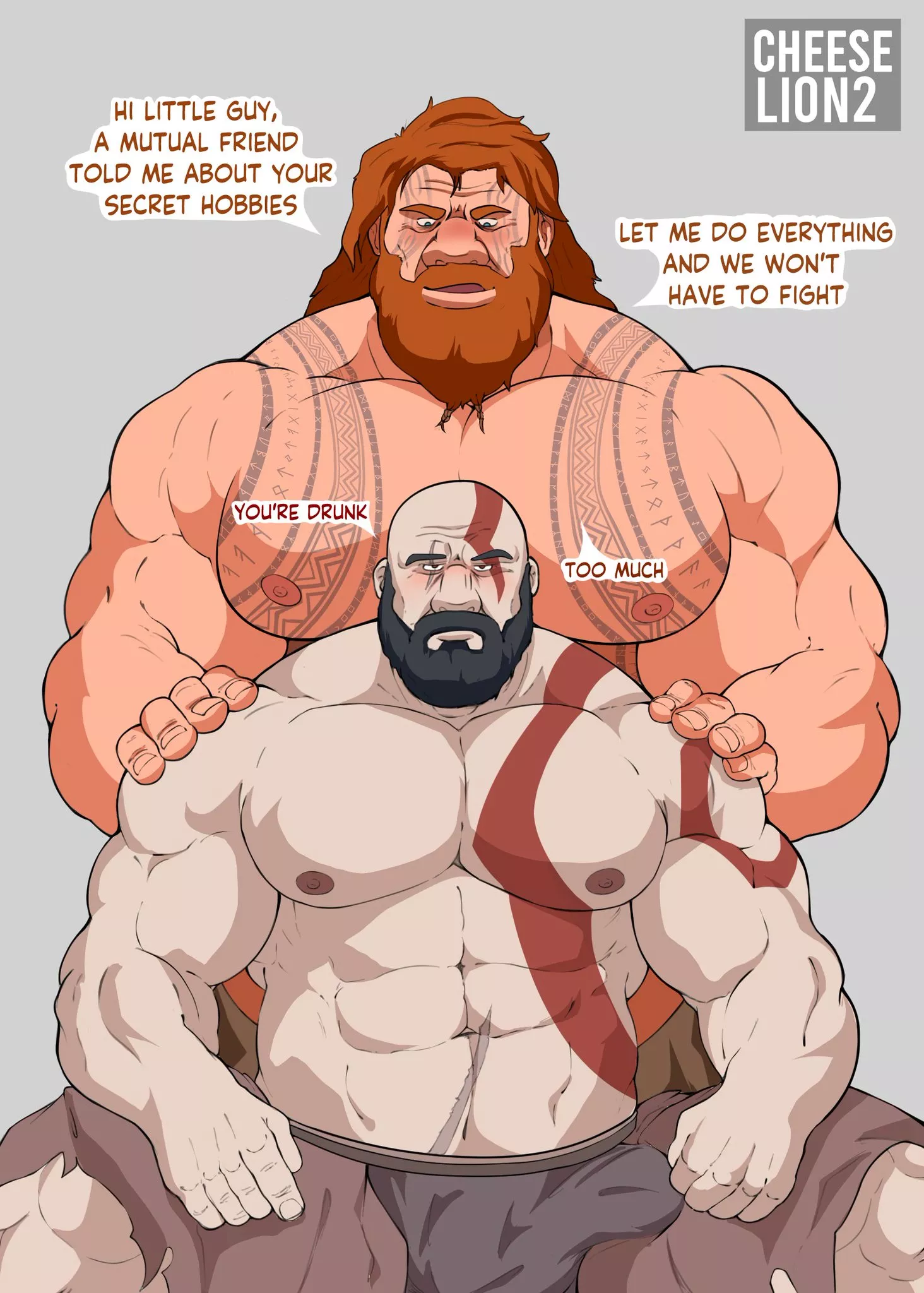 Thor x Kratos (Artist: @CheeseLion2)