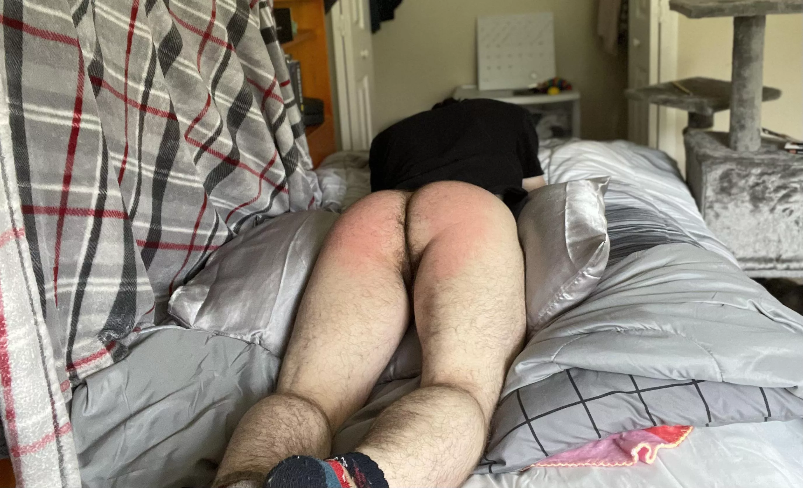 Waiting for that first stroke of the belt