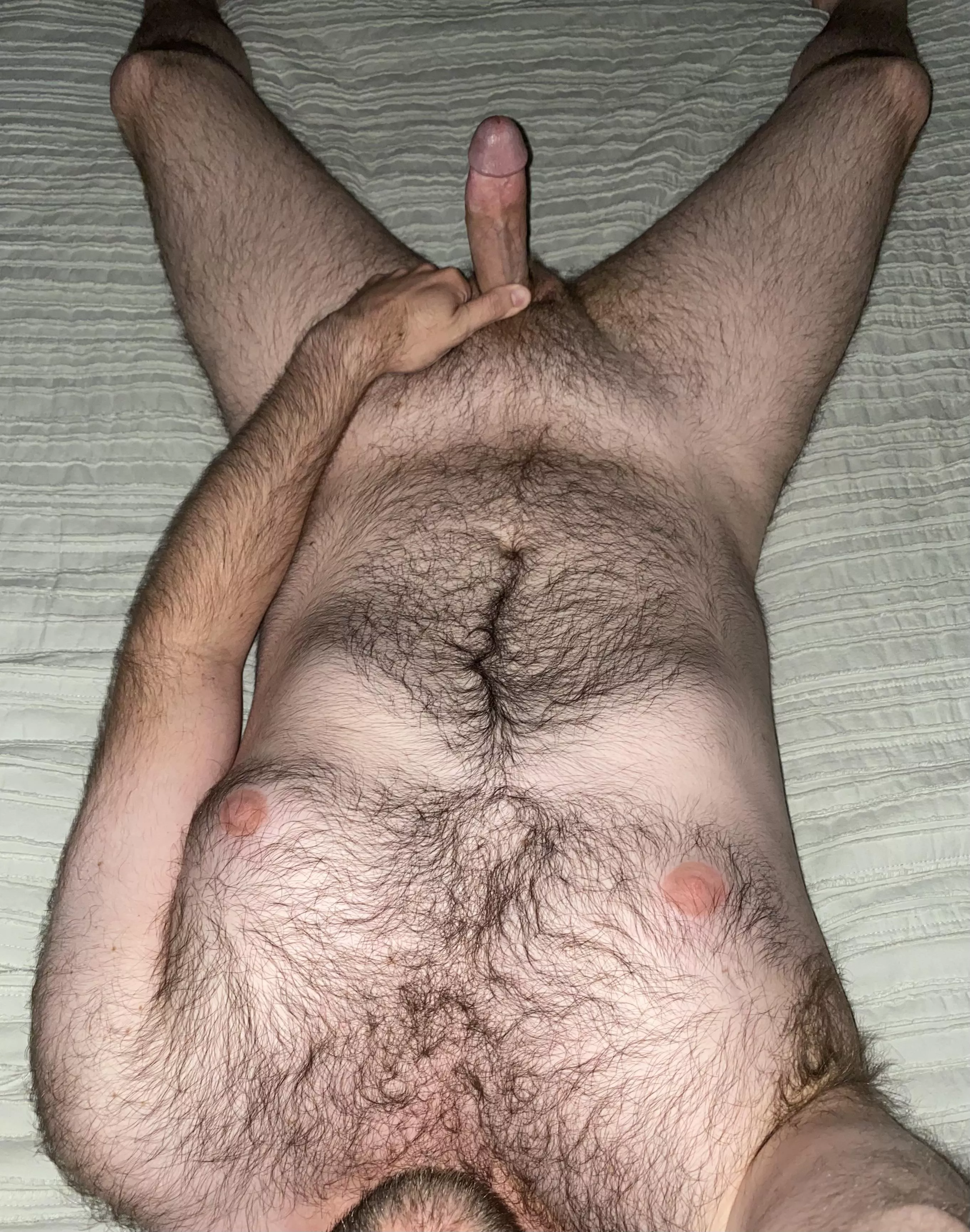 (32) You'll have the perfect view of my chest hair while you ride my tongue