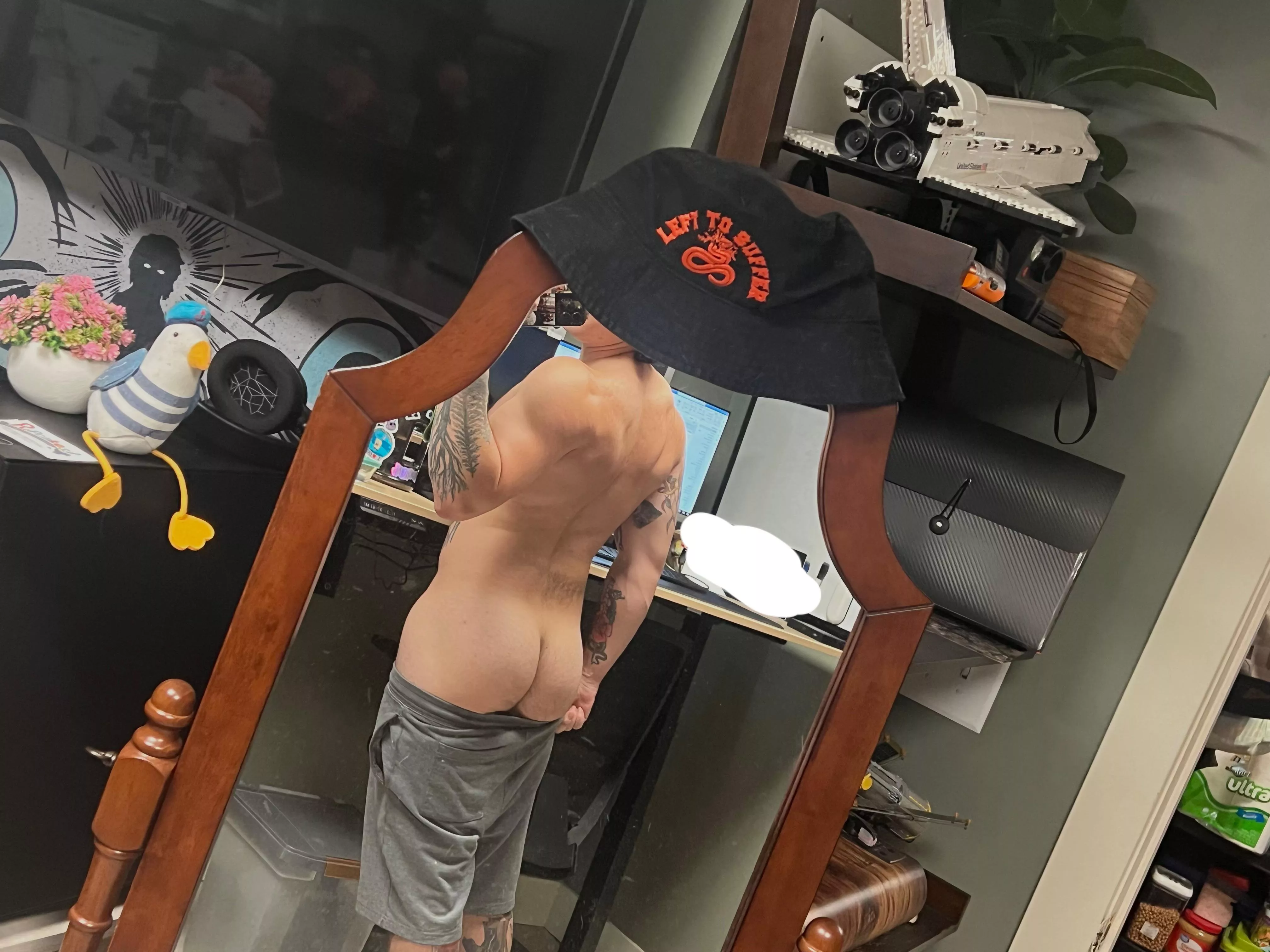 I bet you’d like to see this ass riding a dildo, huh?