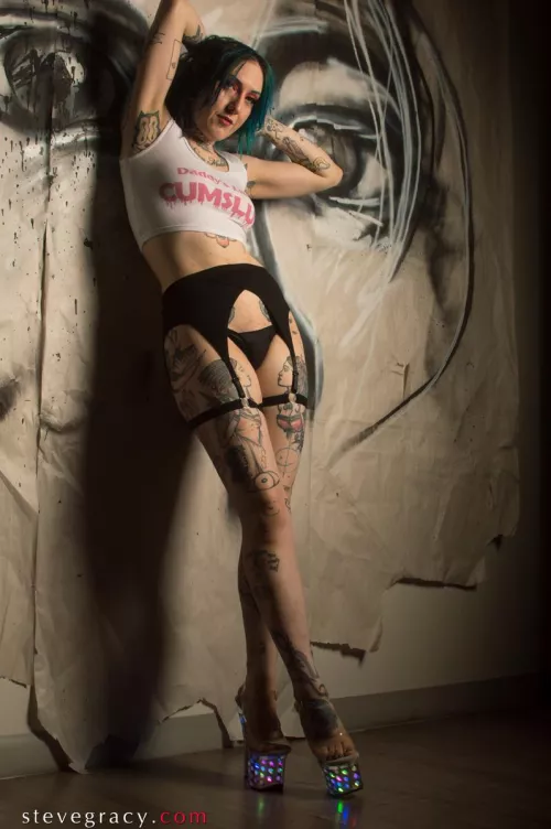 Jade in light up heels