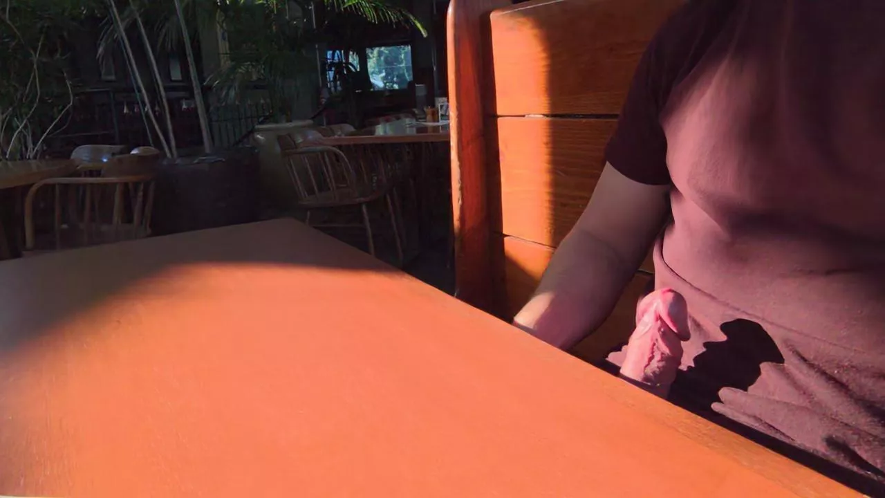 Just me, hard at the restaurant again 🥵