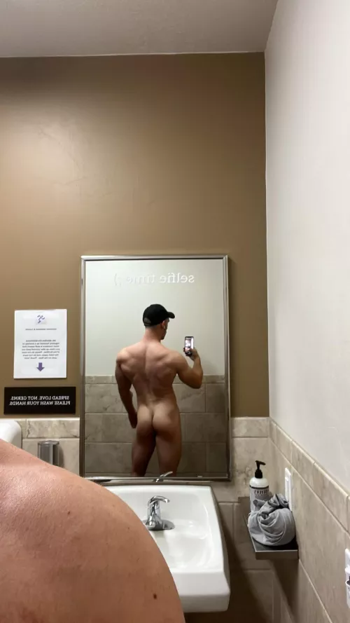 Love strutting around the lockers naked.