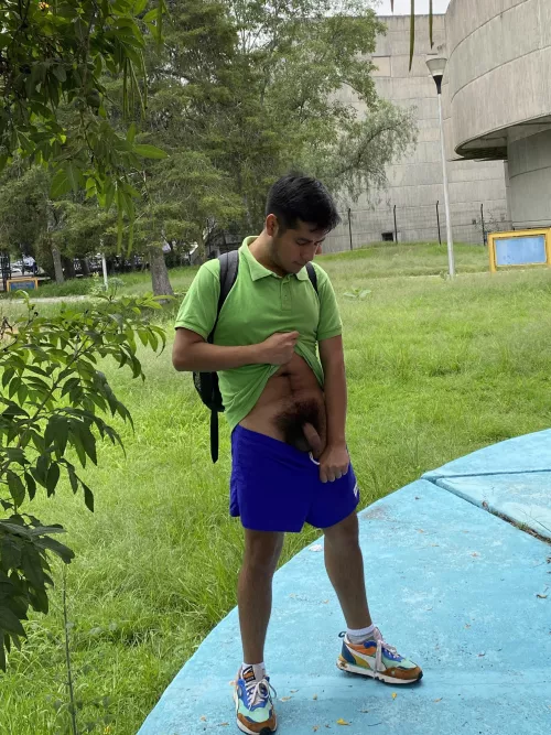 Showing my cock at college