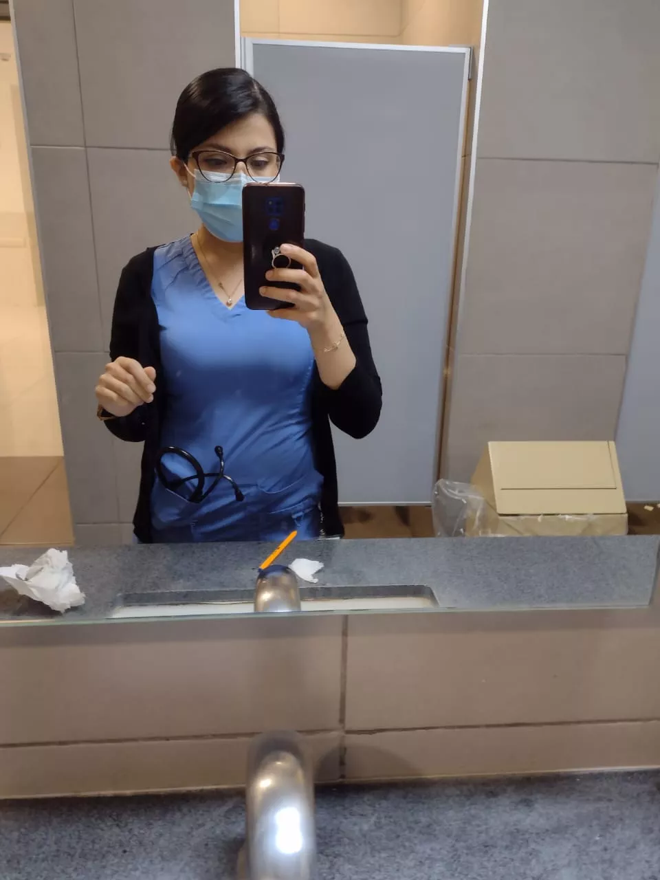 Beautiful in blue scrub my favorite without a doubt