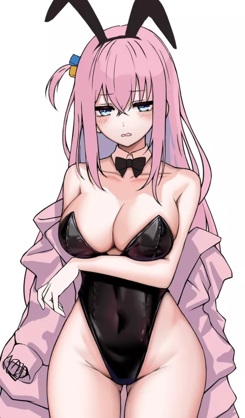 Gotoh tries on the bunny costume