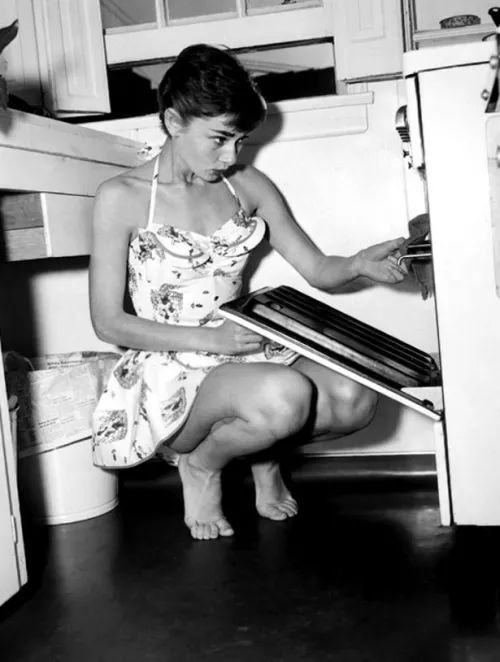 I believe this is the photo of Audrey Hepburn you were looking for