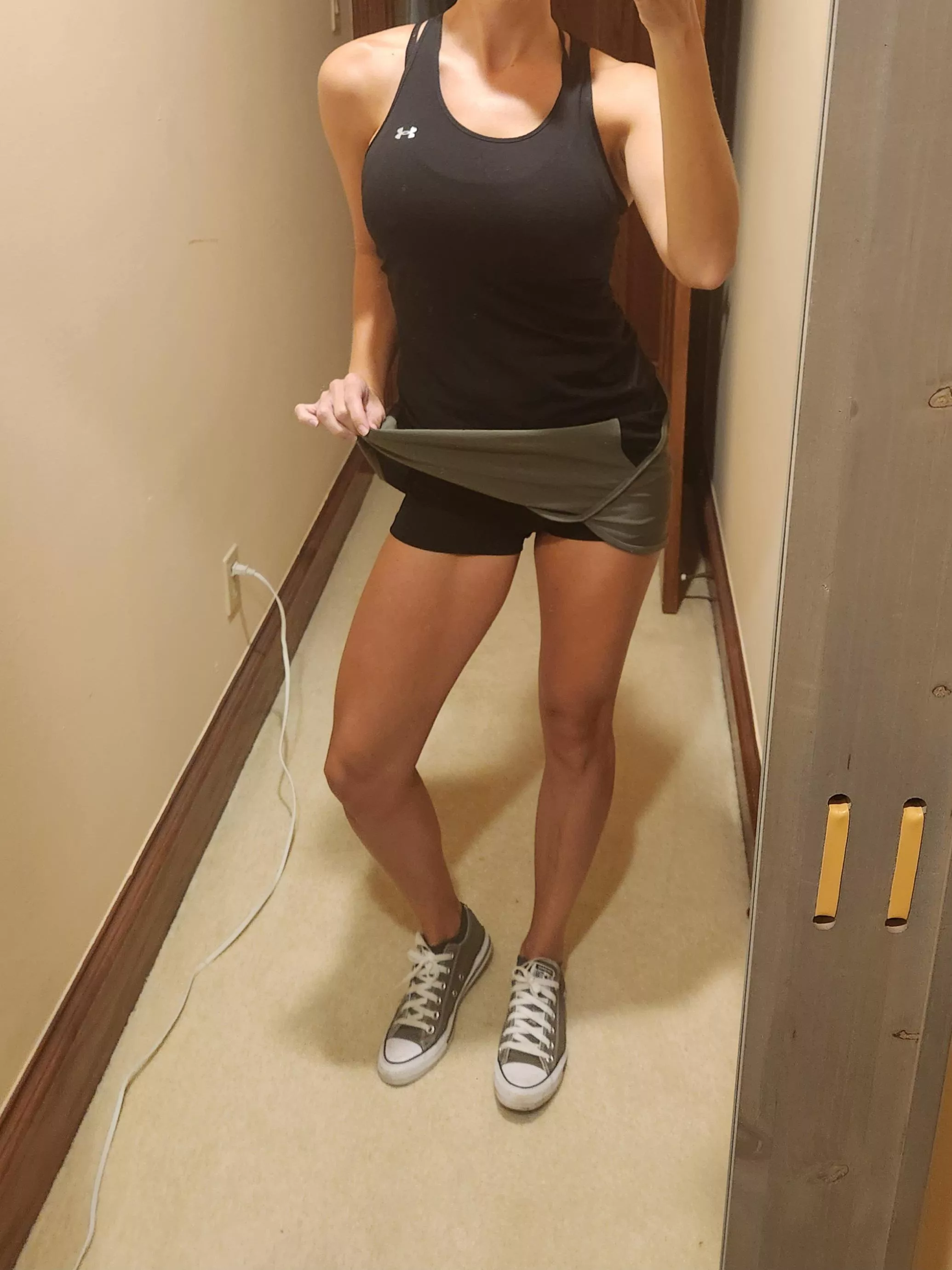 I love a cute tennis skirt with chucks.