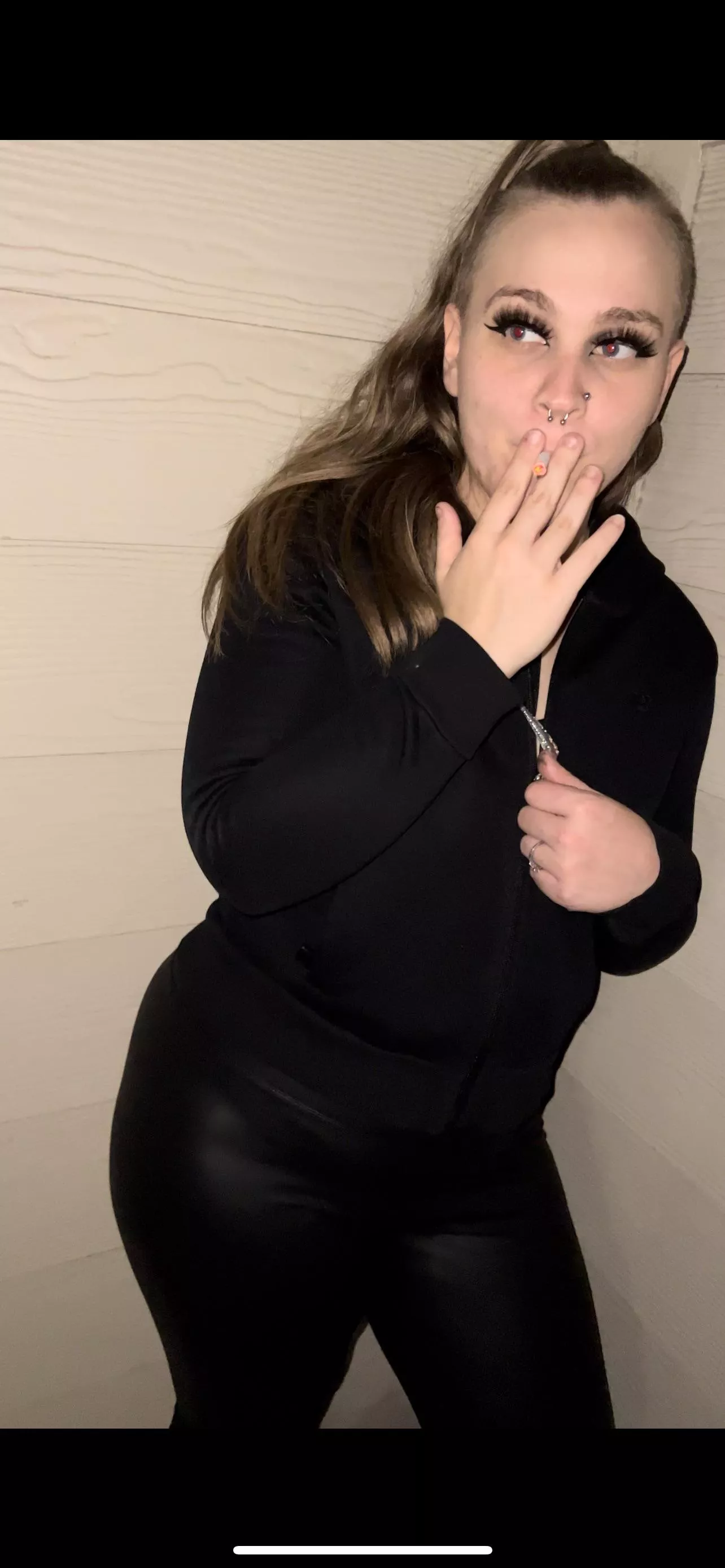 I love smoking in my leather leggings.