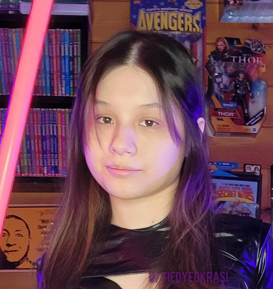 My face as a female Darth Vader