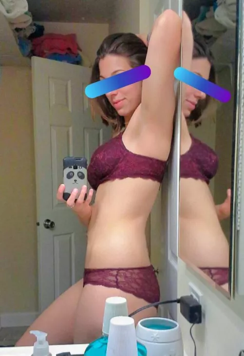 Trying on my new lingerie set