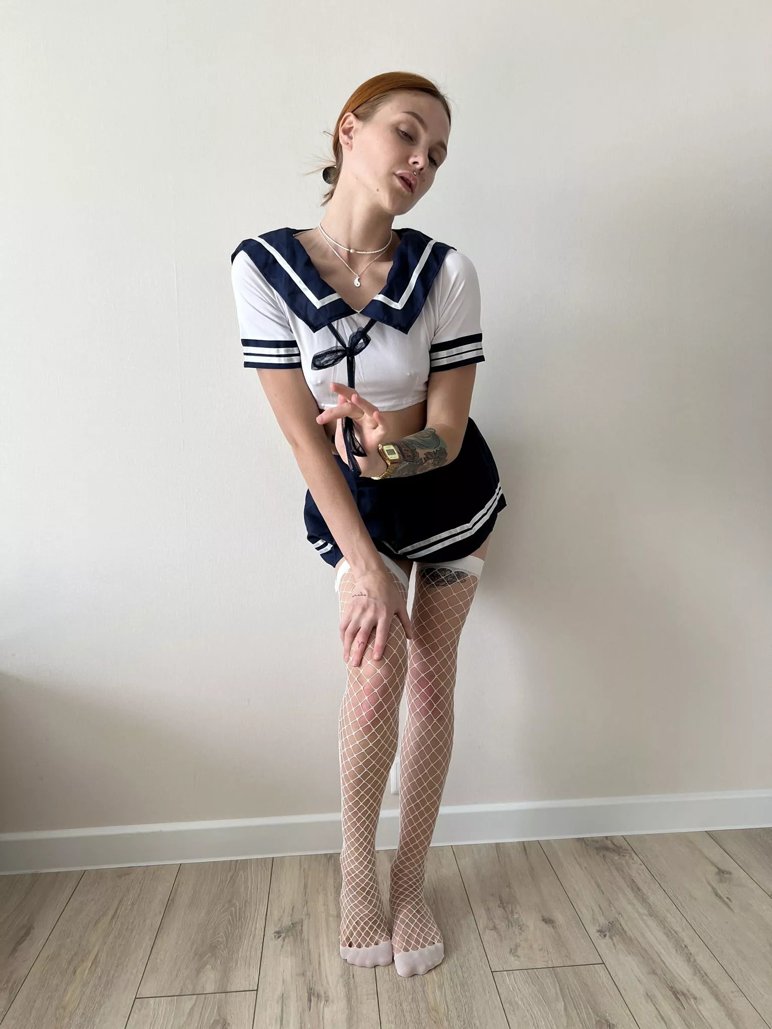 Naughty girl in a miniskirt