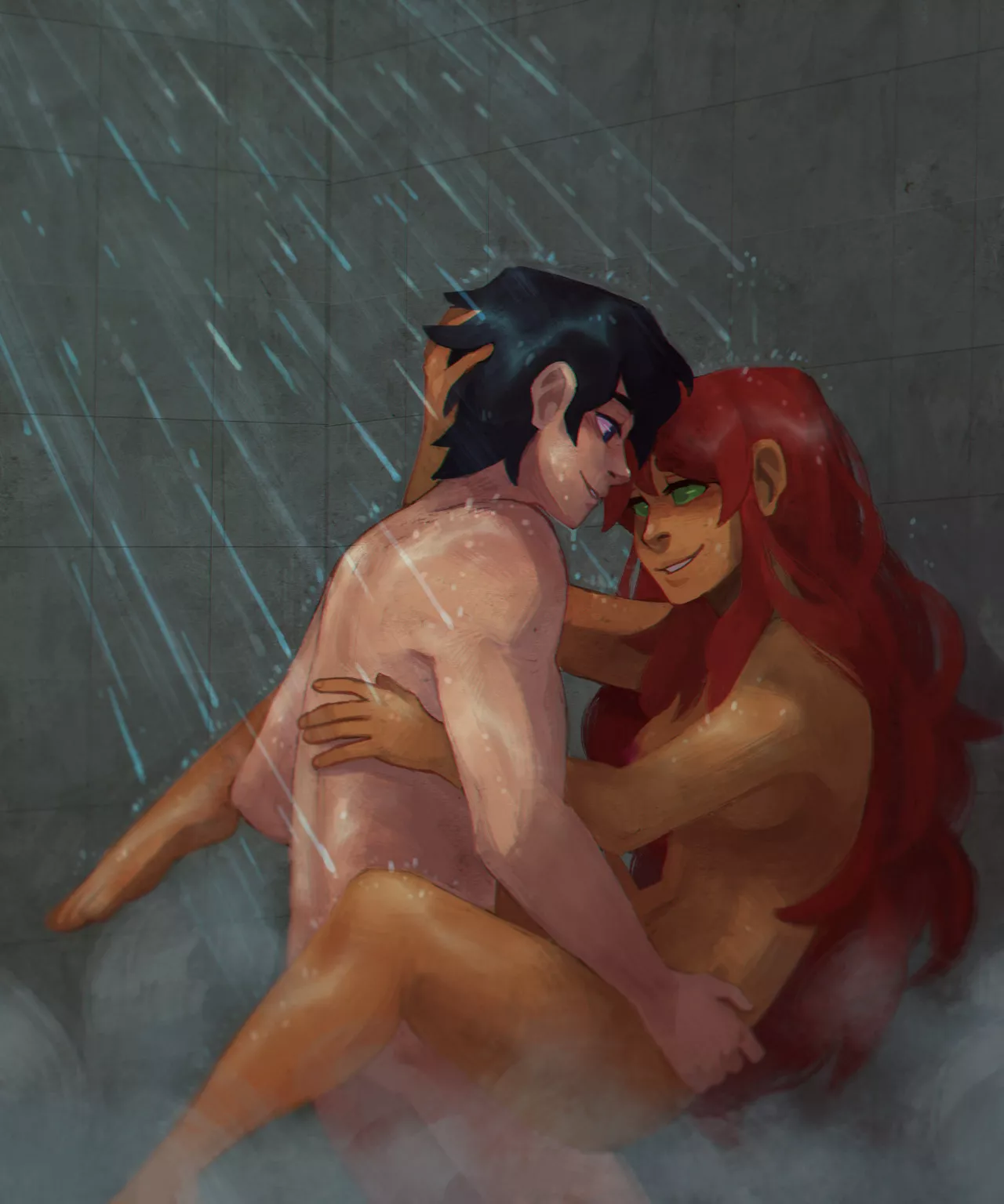 Nightwing and Starfire. (Dardraws)