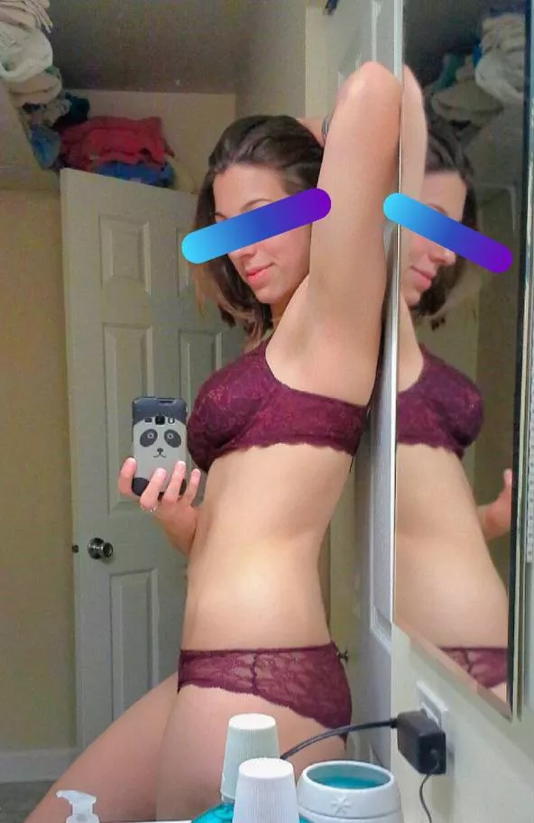 Trying on my new lingerie set