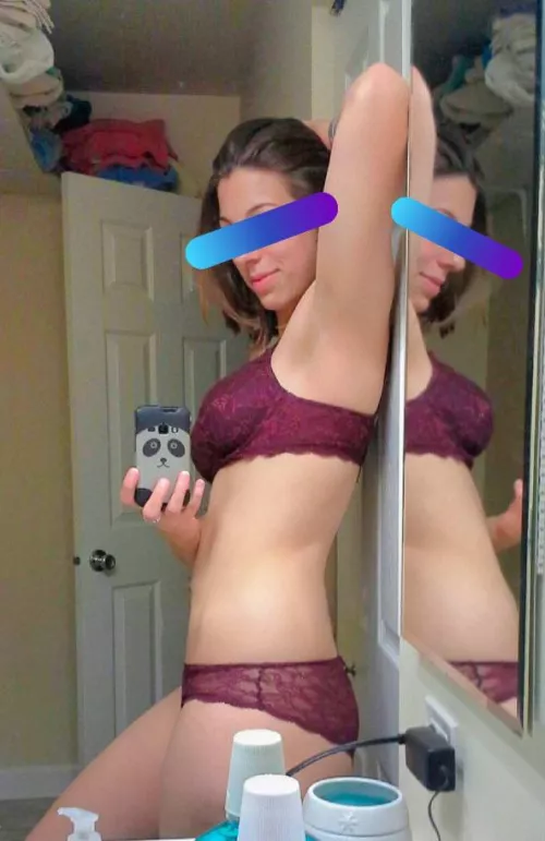 Trying on my new lingerie set