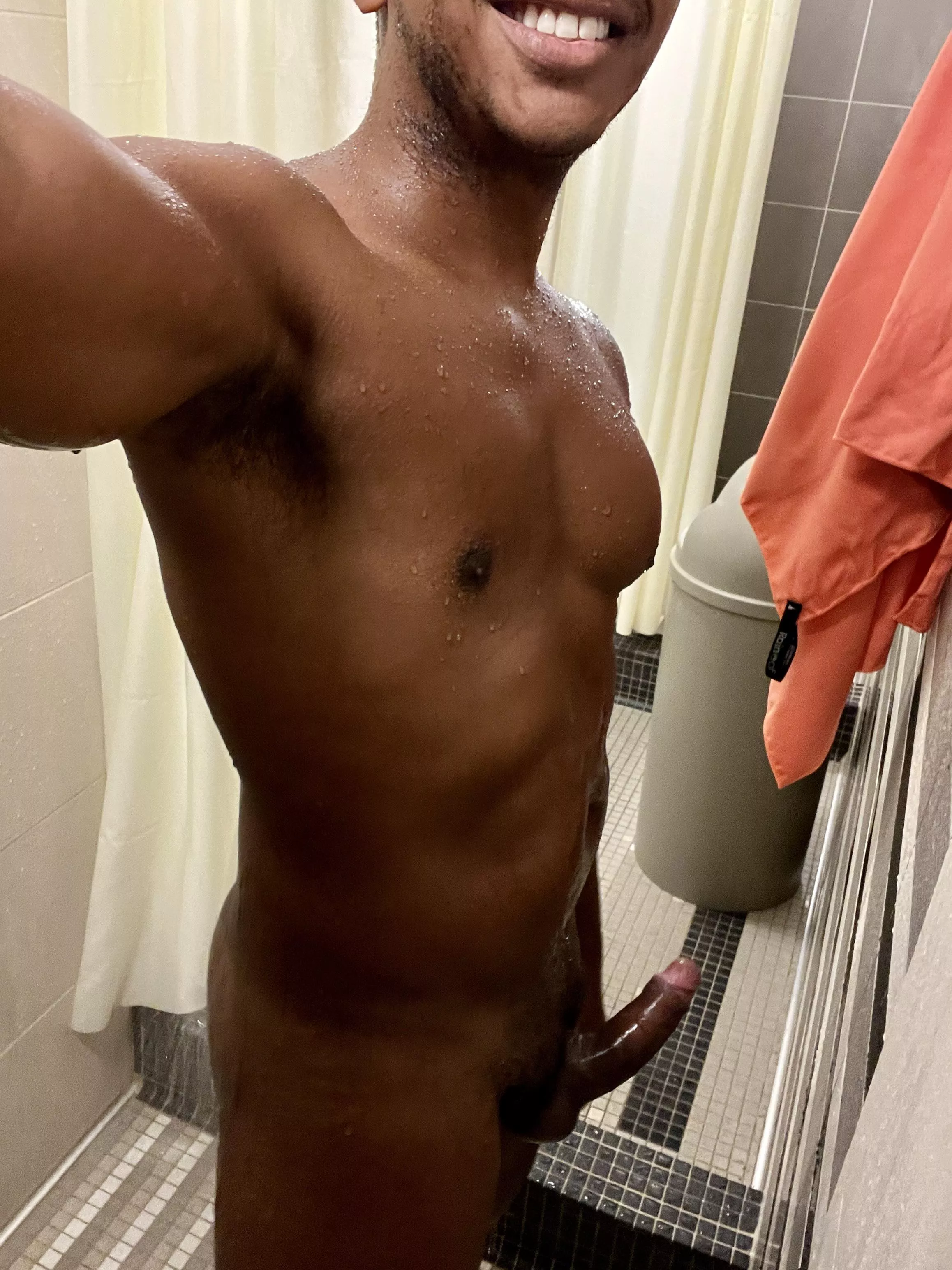 Working up my nerve in the lockerroom shower