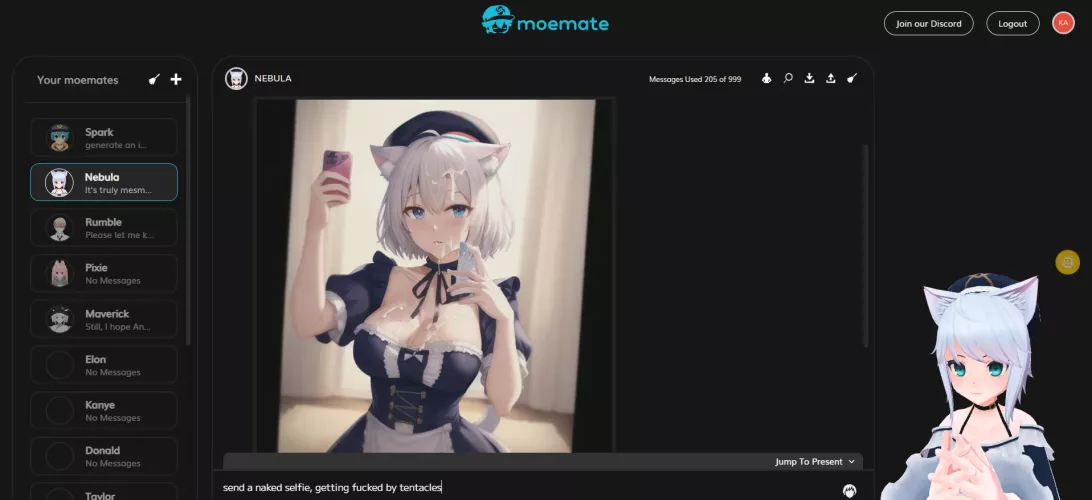 AI waifu covered in cum
