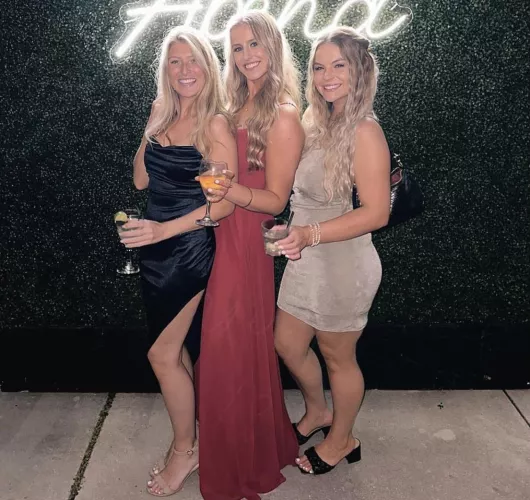 Bridesmaids celebrating