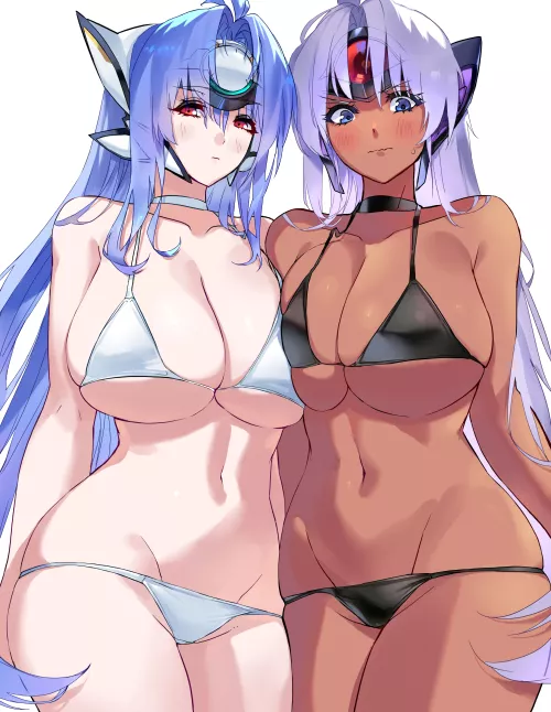 Kos-Mos and T-elos in bikinis