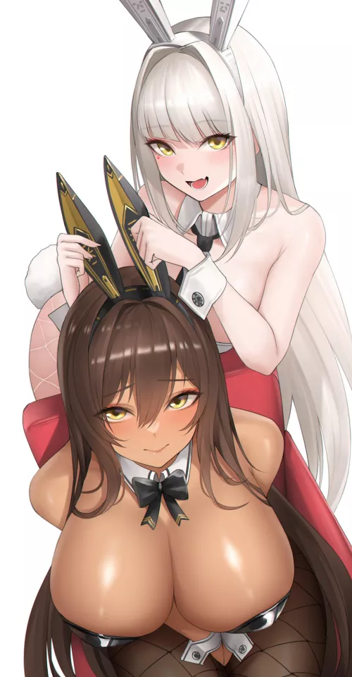 Noir and Blanc double bunny fun (kuronerinka) [Nikke]