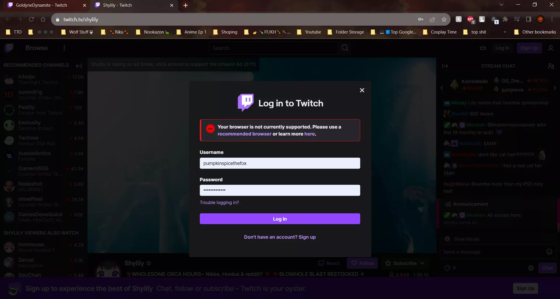 Okay looking for help please anybody help me I need to know if anyone else is having issues like this twitch works fine on mobile but on both my PCS it keeps giving me this error I don't know how to fix it I can't log in and I can't do anything