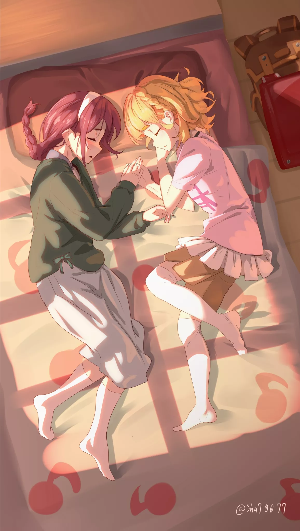 Sleeping next to each other (By shu7) [TheYuri is My Job!]