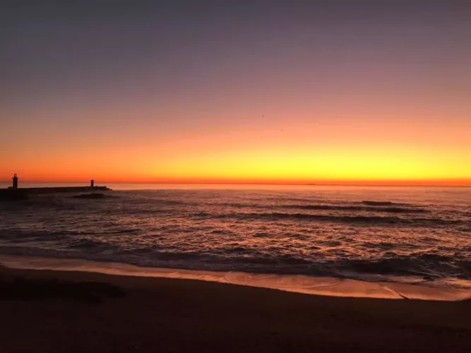 sunset in matosinhos, portugal