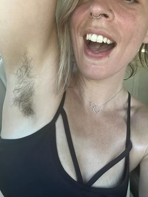 Super sweaty and red faced after a long bike ride!