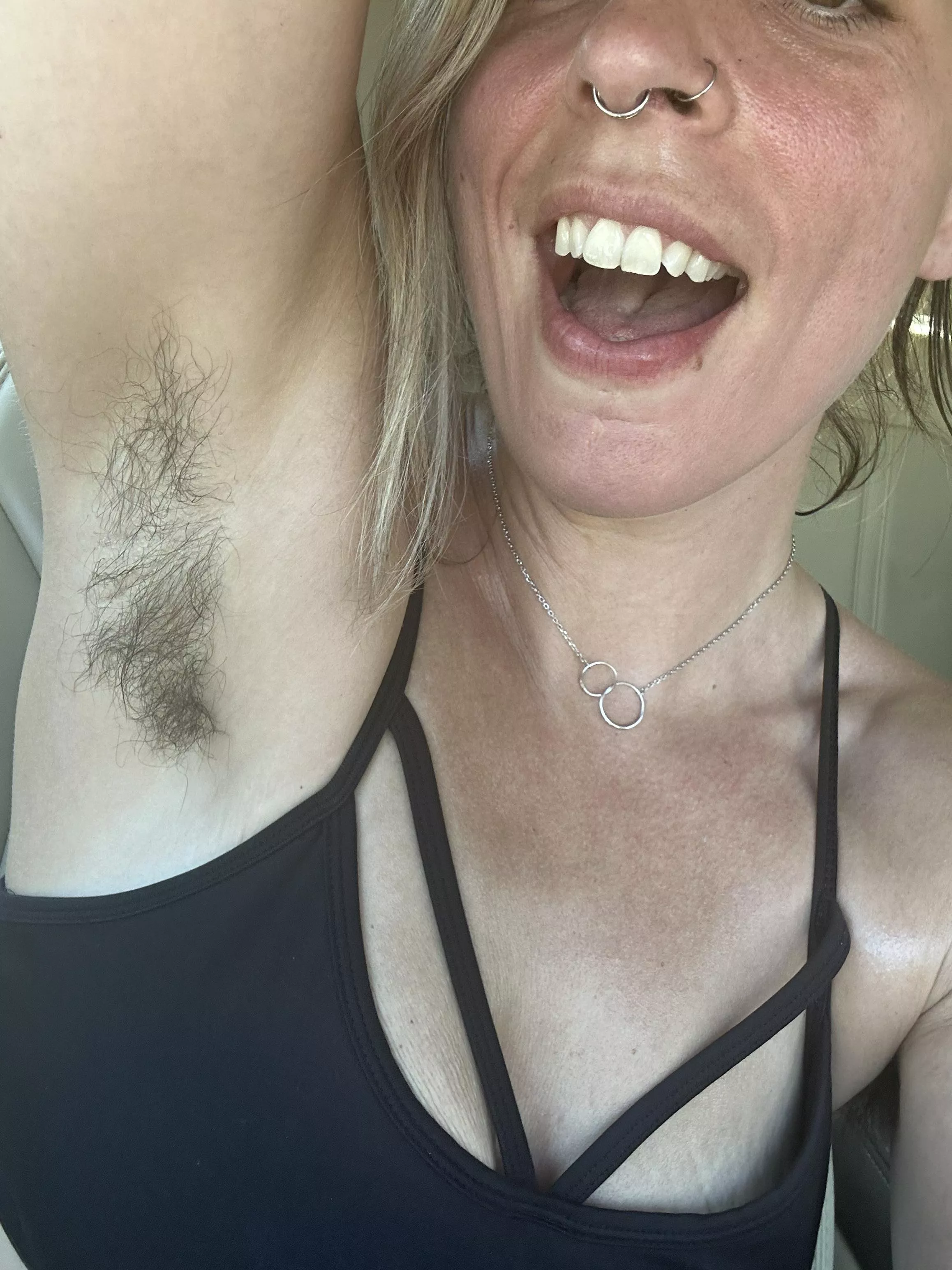 Super sweaty and red faced after a long bike ride!