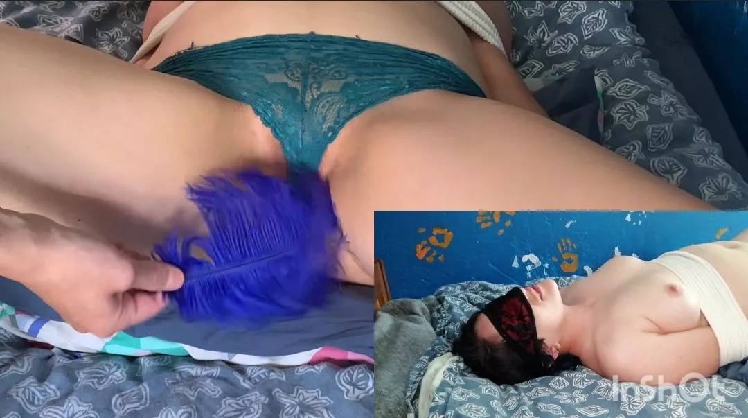 Upcoming tied-up pussy-tickling video