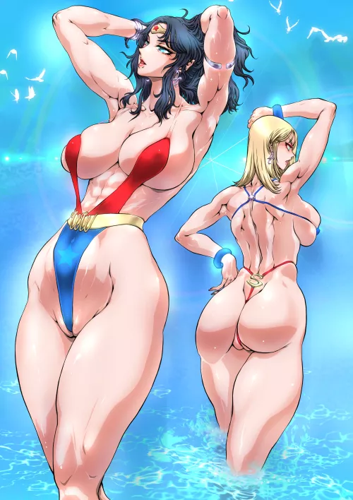 Wonder Woman & Super Girl [Artist: Yuriai]