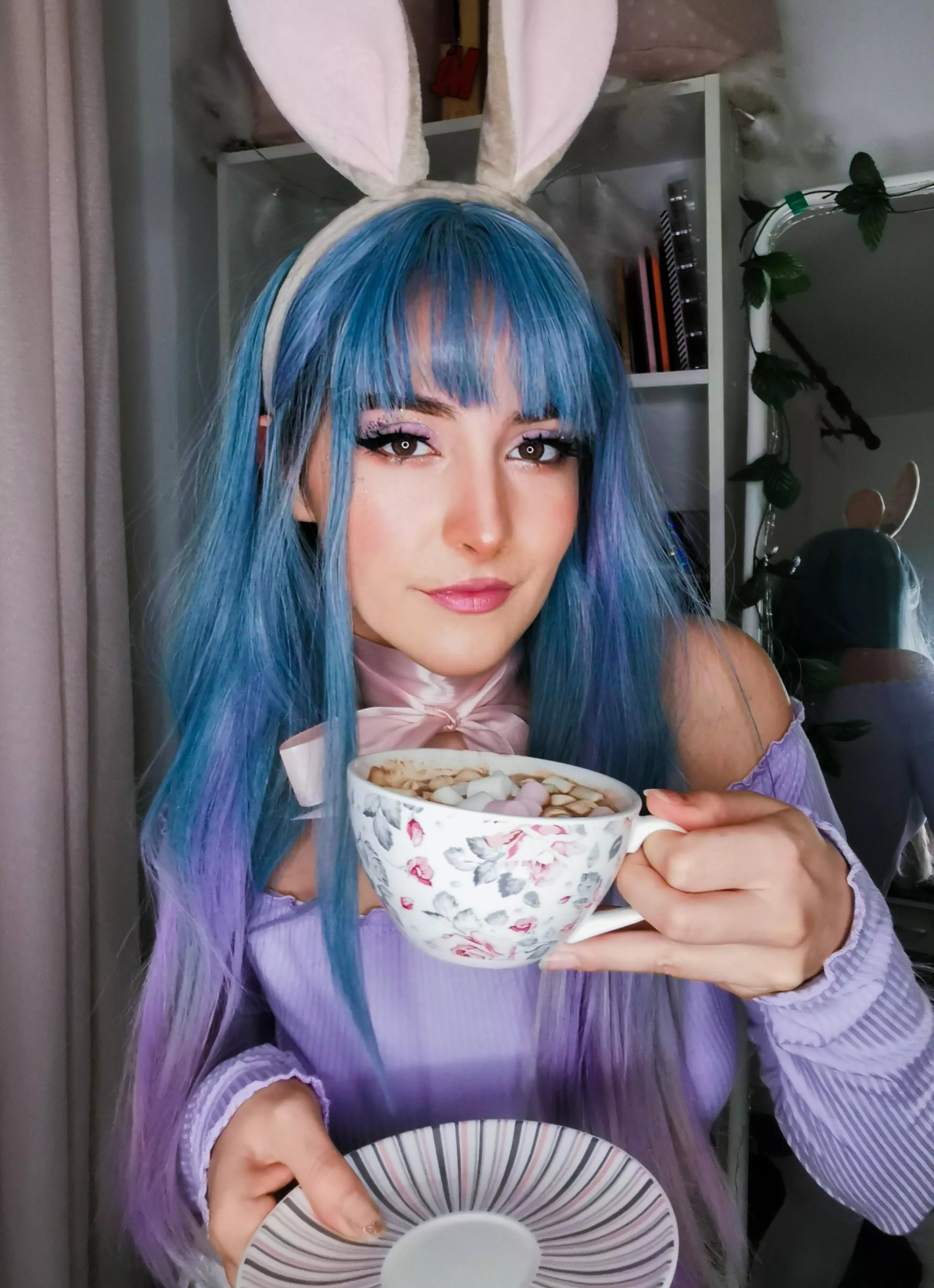 You need a cup of milk and chocolate