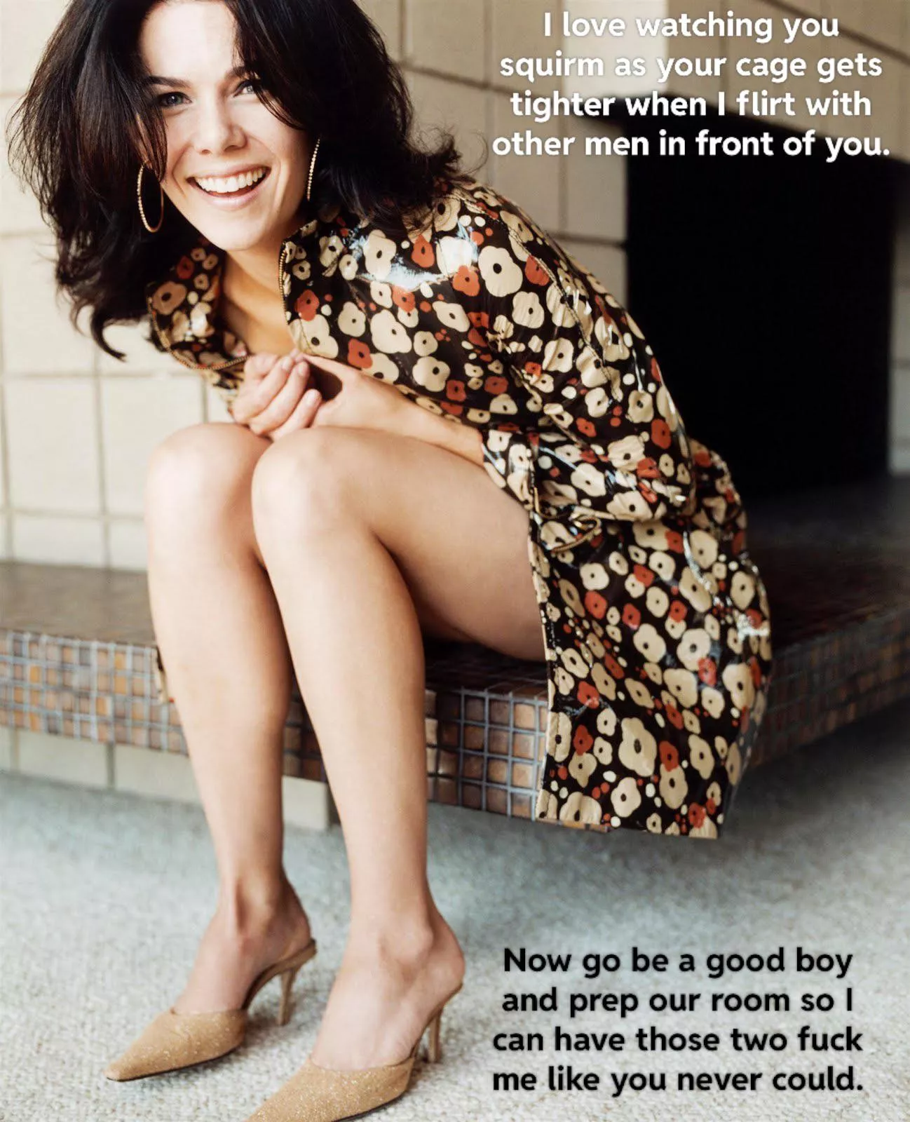 Your wife loved having other men finish inside her in your bed during parties you two hosted. She would make you walk out in front of everyone with your face covered in cum from eating it out of her.