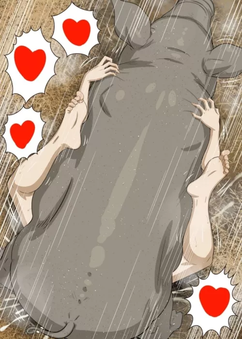 Completly squished underneath a giant pig and his balls.