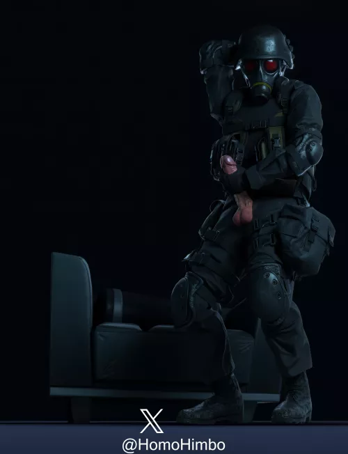 I rendered Hunk from Resident Evil, and WOW is he hot