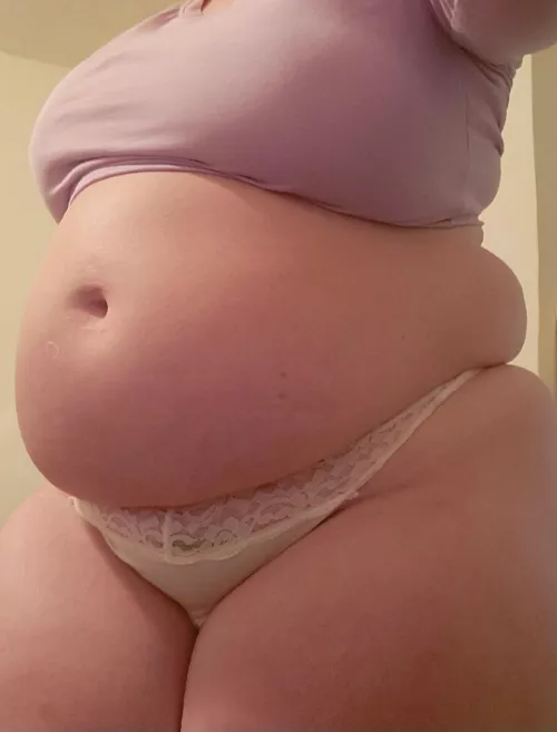I want you to worship my belly with kisses..remove my undies &..