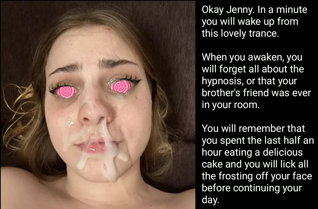 Licking the frosting.