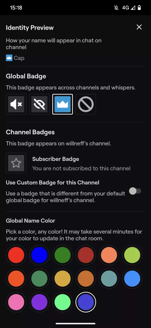 User name is grey in mobile app despite different global colour selected
