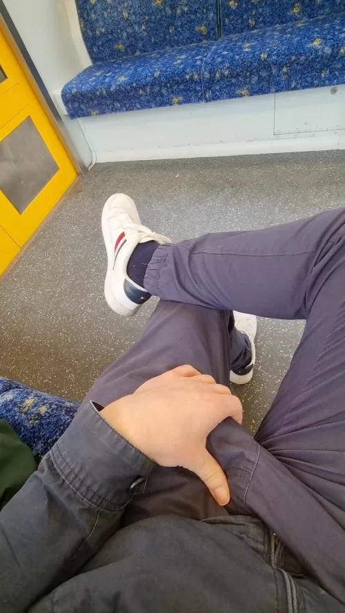 21m Always like this on the train. Need a buddy to grab it for me