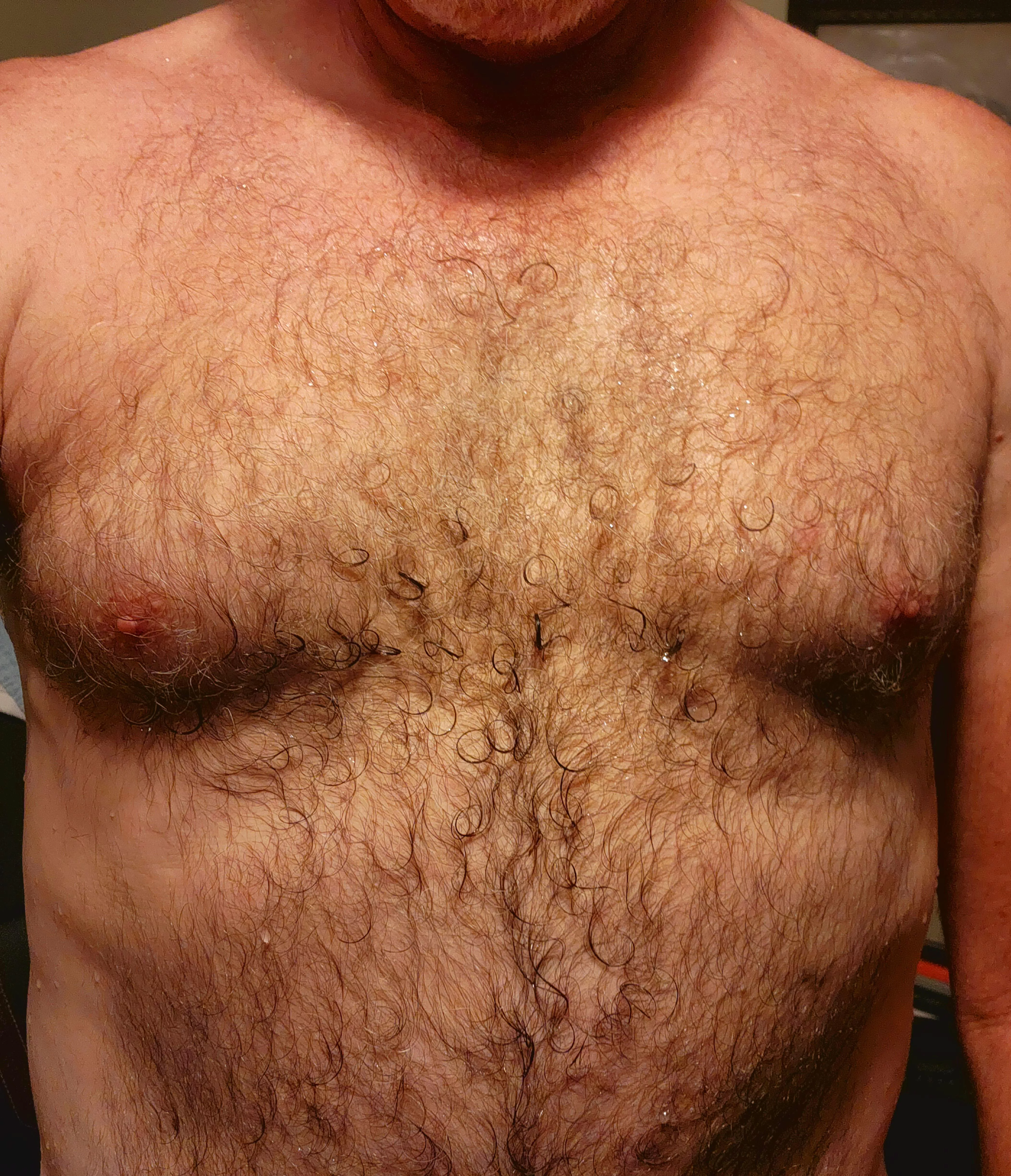 Fresh out of the shower.