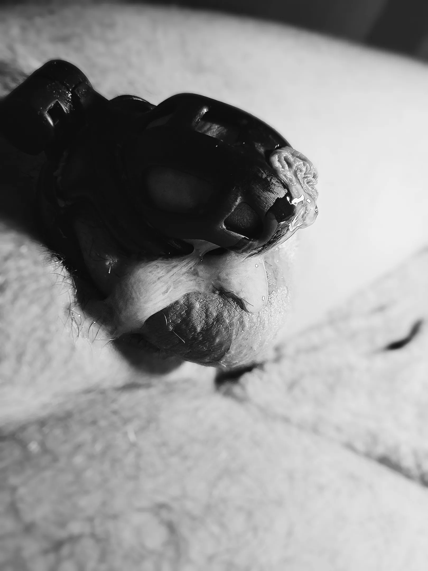 Locked myself all day in this chastity cage! Ending up with full balls and feeling so horny. I couldnt hold it anymore! CUMSHOT!